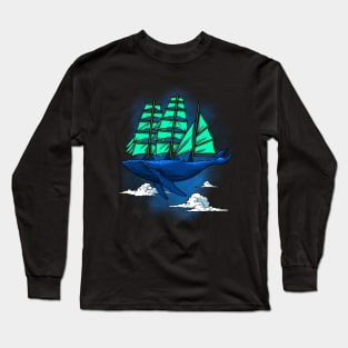 Whale sailboat Long Sleeve T-Shirt